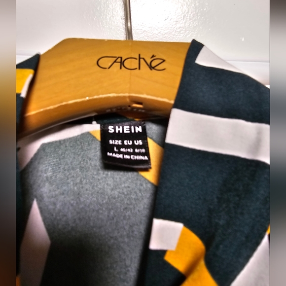 5 for $ 25 bundle deal - geometric design dress shirt with front bow string tie - Picture 3 of 5